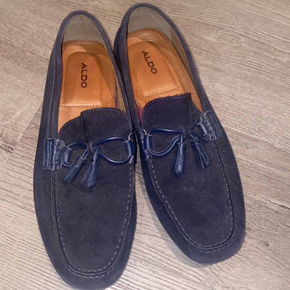 Blue Suede Aldo Loafers